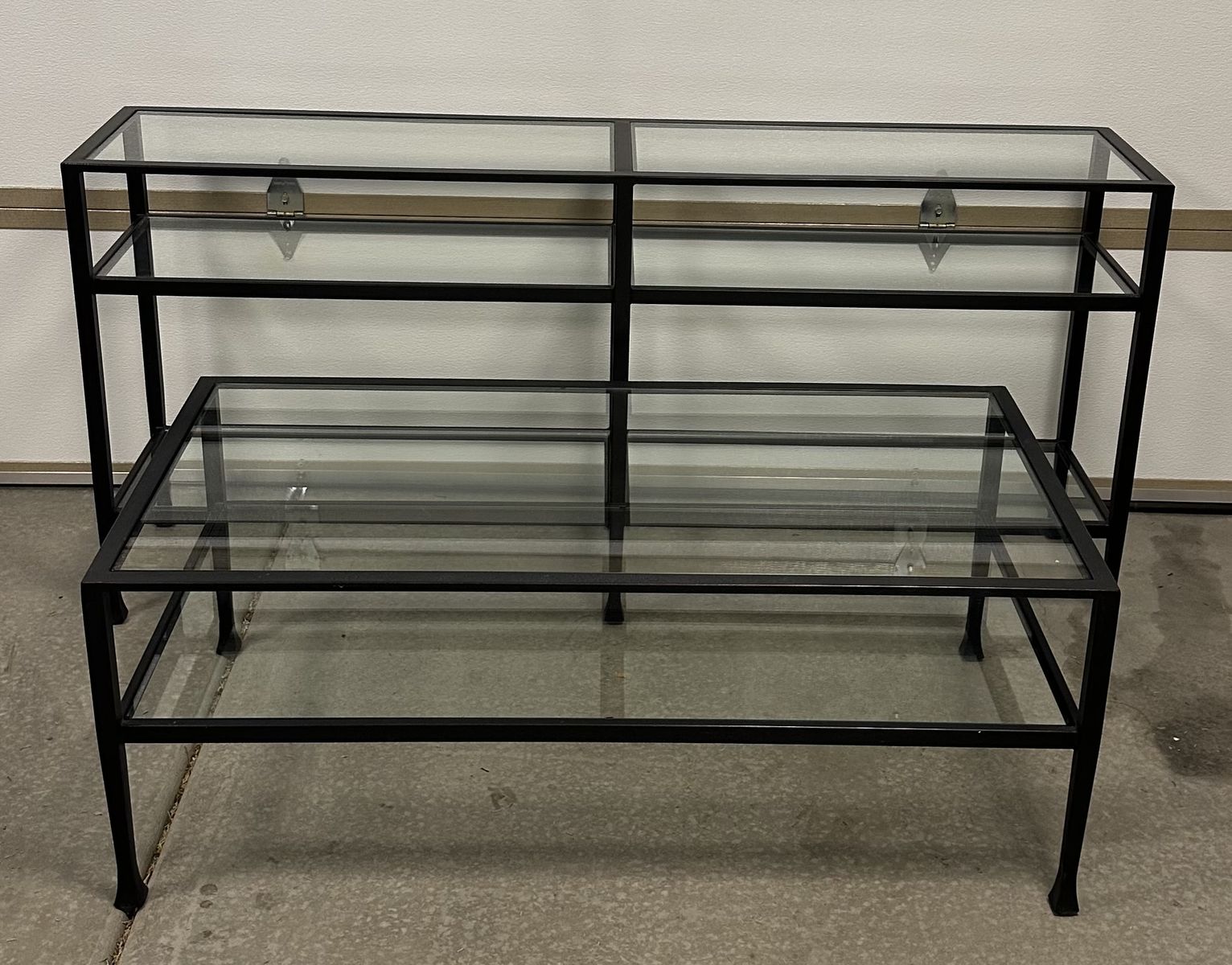 Pottery Barn Tanner Glass Coffee Table and Console Table