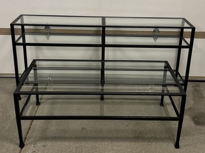 Pottery Barn Tanner Glass Coffee Table and Console Table