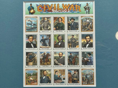 Civil War Stamps Framed 1994