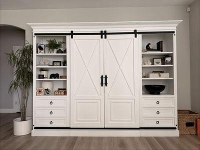 White Barn Door Entertainment Center