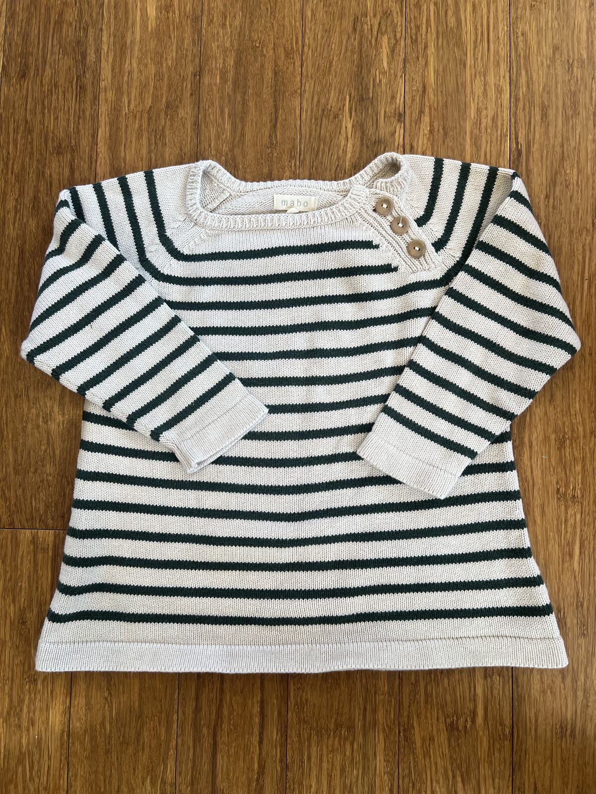 Girl’s Mabo Sweater - Hunter Stripe - Size 7-9