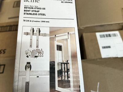 Renin BD102K‑07800‑SS Bent Strap Barn Door Hardware Kit.