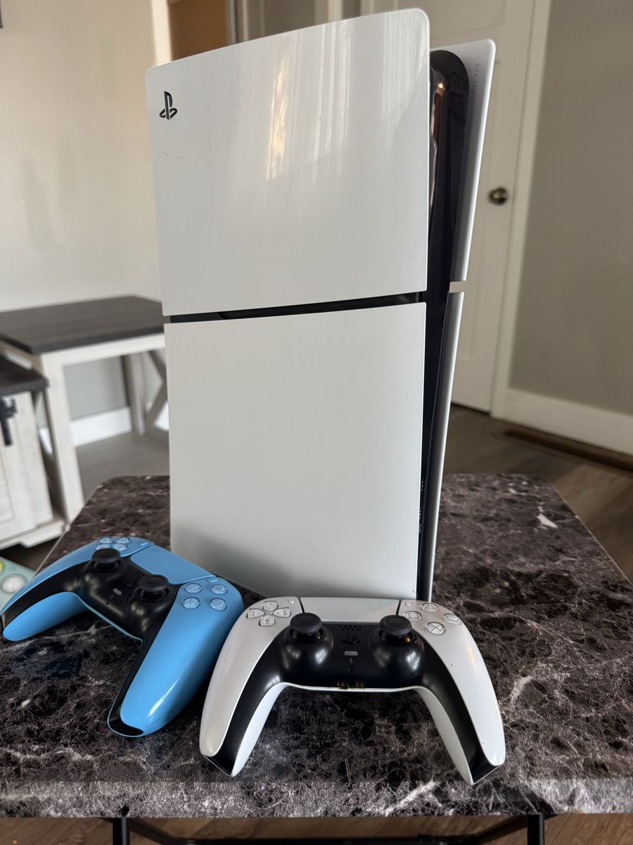 Sony PlayStation 5 PS5 Slim Console with 2 DualSense Wireless Controllers