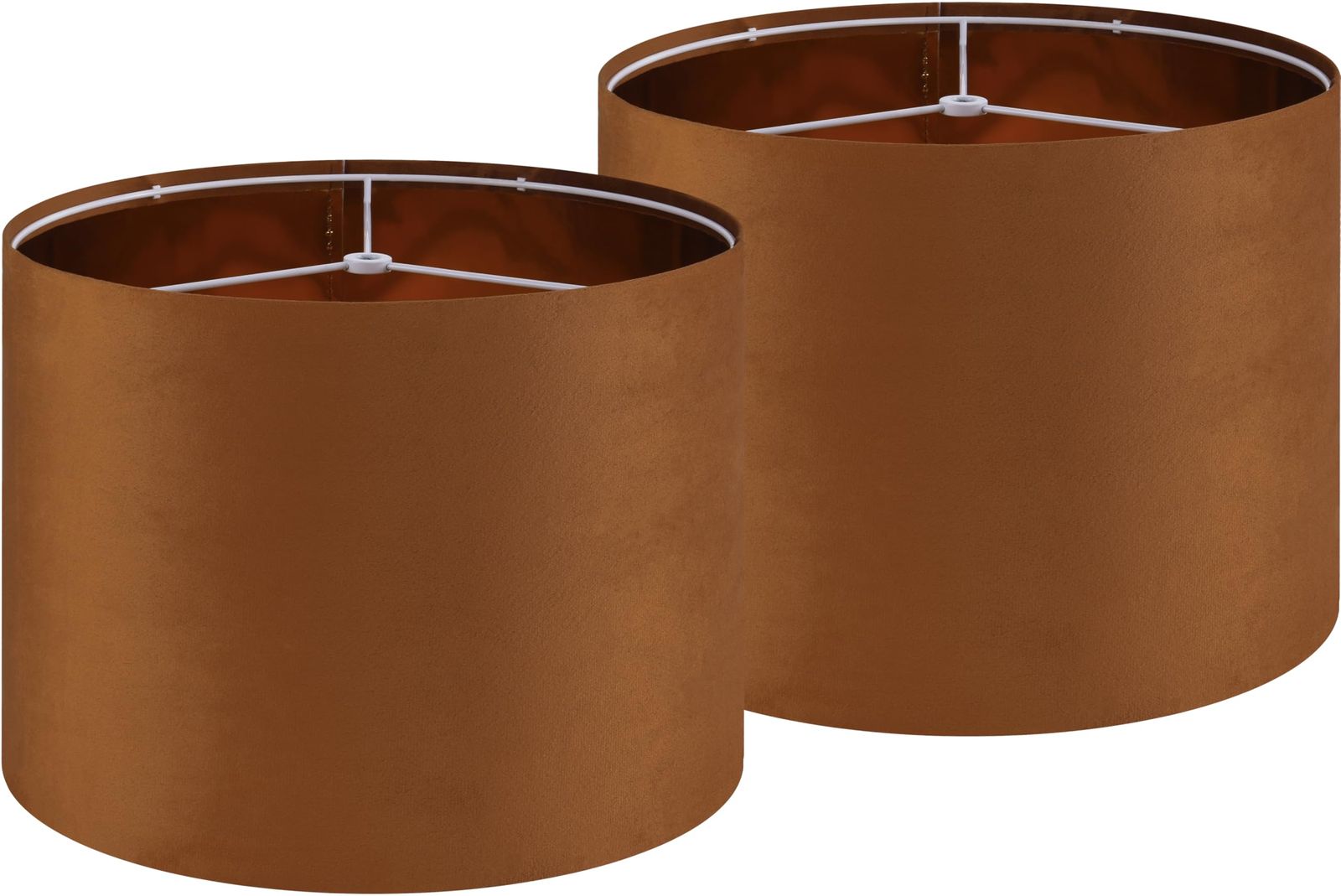 New Burnt Orange Velvet Drum Lamp Shades Set of 2 Medium, Replacement Lamp Shade