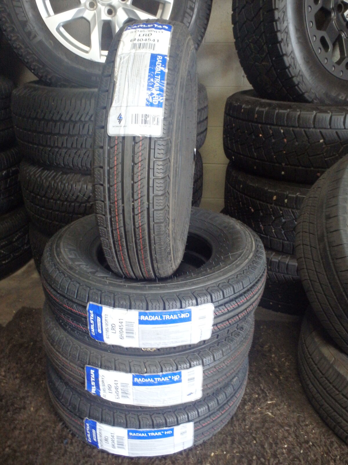 185/80R13 CARLSTAR RADIAL TRAIL HD SET OF USED TIRES