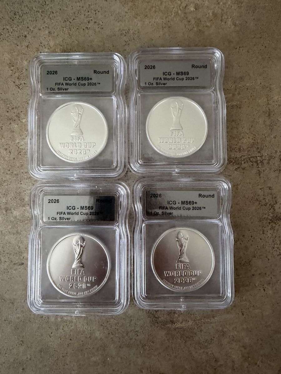 FIFA World Cup 2026 1 oz Silver Rounds (4-Pack) - ICG-MS69/MS69+