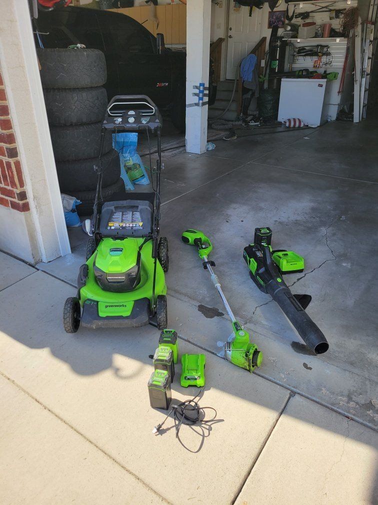 Green works mower combo