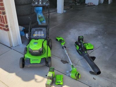 Green works mower combo