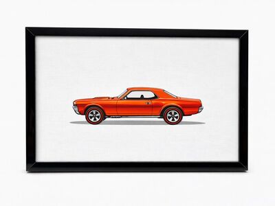 Hotwheels Inspired 11x16 Framed Art Custom Cougar