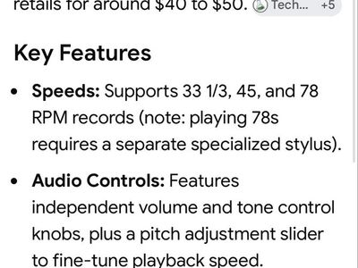 Jensen JTA-230 3-Speed Stereo Turntable with Built-In Speakers and USB