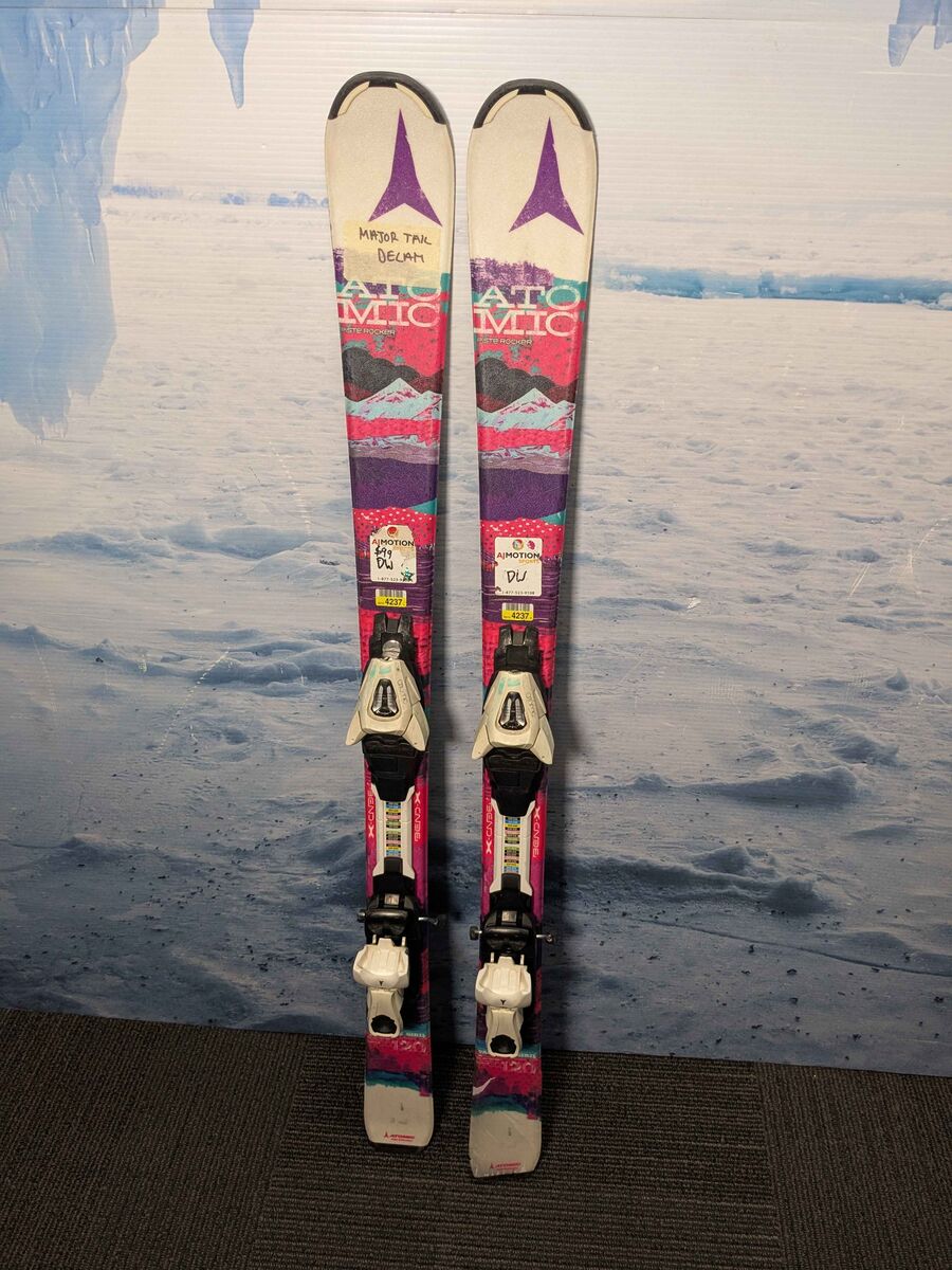 Used Atomic Vantage Girl Bend X Jr Kids Ski 120cm w/ Atomic XTE 4.5 Demo Bindings