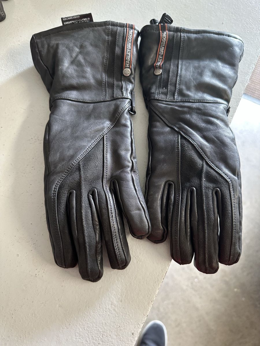 Womens Harley Leather Riding Gloves