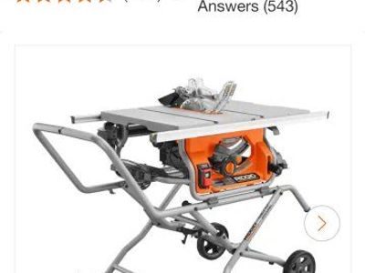 RIDGID 15-Amp 10 in. Portable Corded Pro Jobsite Table Saw with Rolling Stand