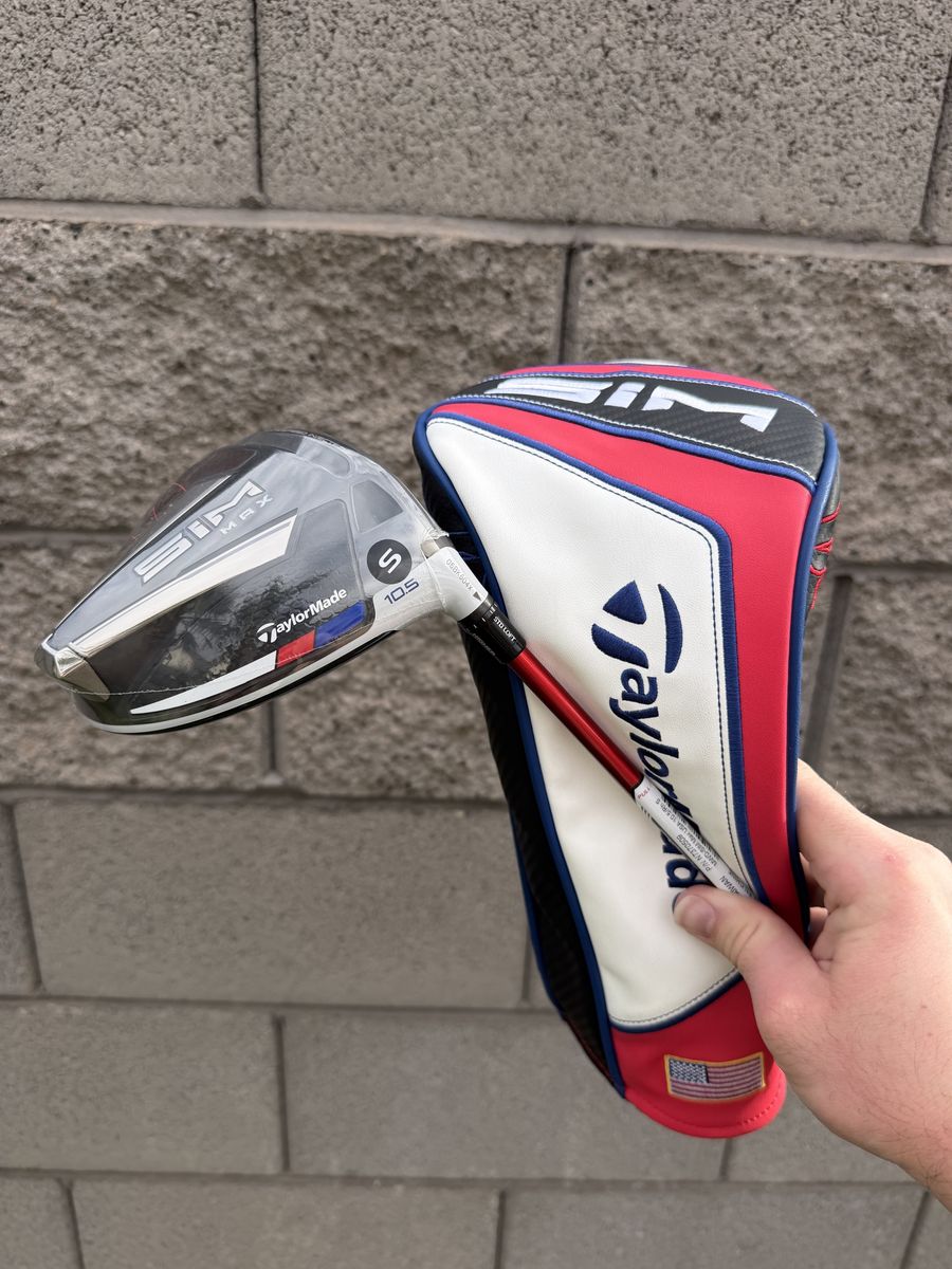 NEW Taylormade USA Edition Sim Max 10.5 Stiff Driver W/Matching Head Cover