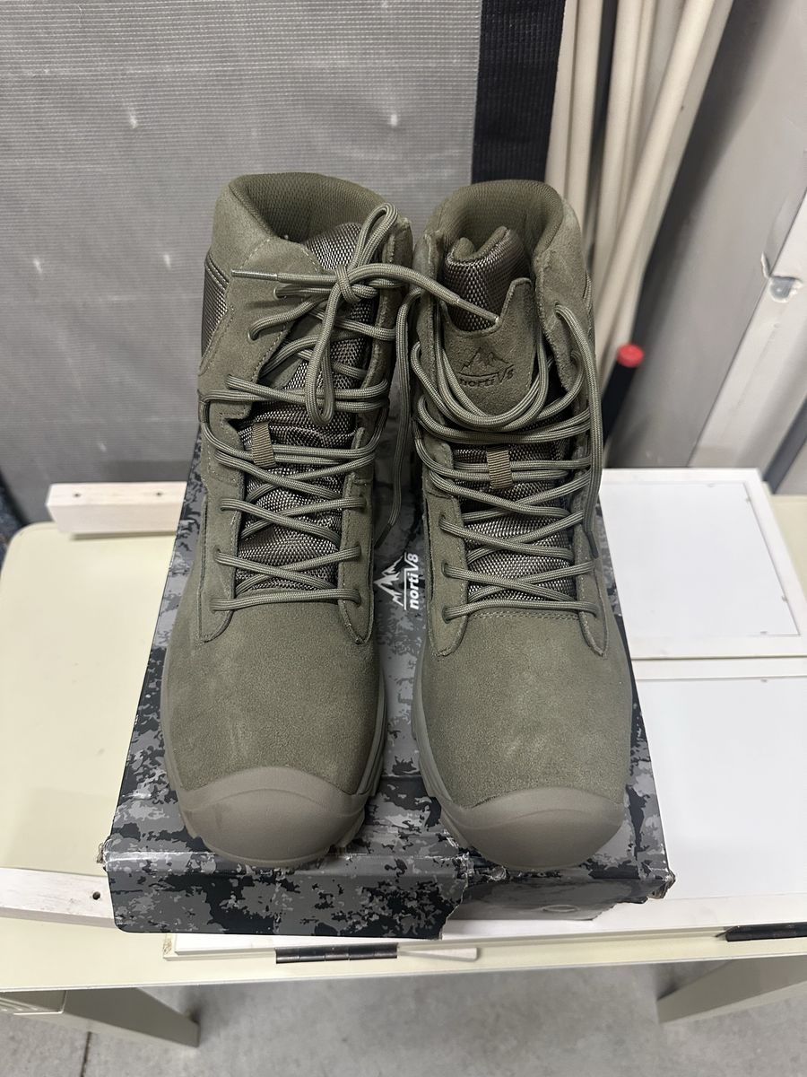 Nortiv 8 Tactical Military Boots Olive Green Men's Size 12