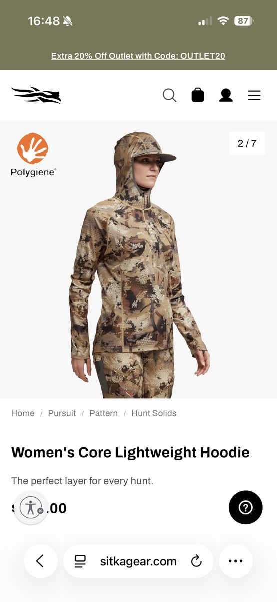 Sitka Womens Medium Core Lightweight