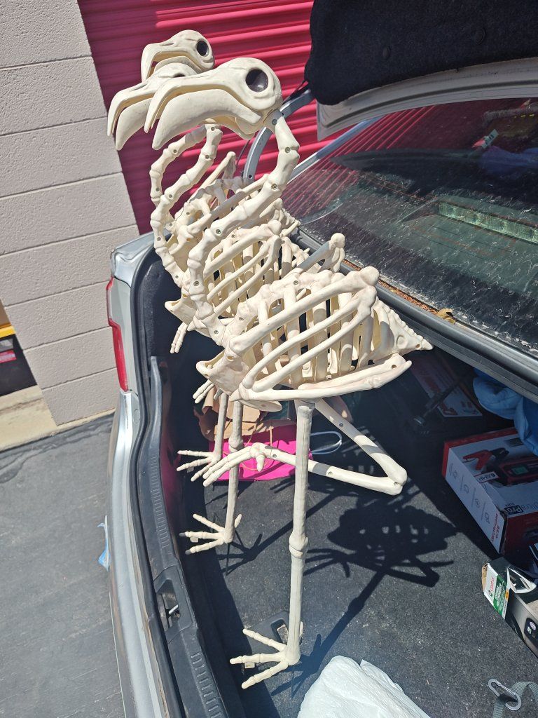 Set of 3 Halloween Skeleton Flamingo Lawn Props Decor