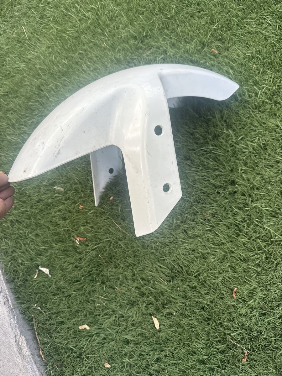 White Motorcycle Front Fender - Universal Fit