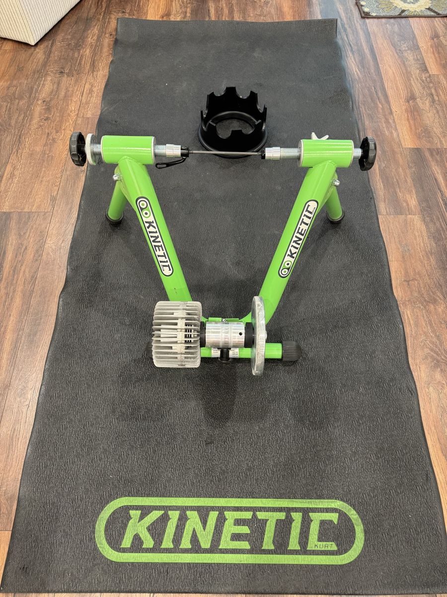 Kurt Kinetic Road Machine Indoor Bike Trainer with Mat and Riser Block