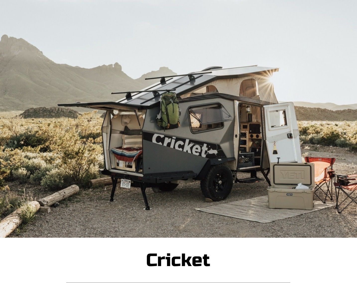 Taxa Cricket Travel Trailer - Off-Road & Compact, Sleeps 2 Adults and 2 Children, Pop-Top Roof, Solar Ready, Excellent Condition
