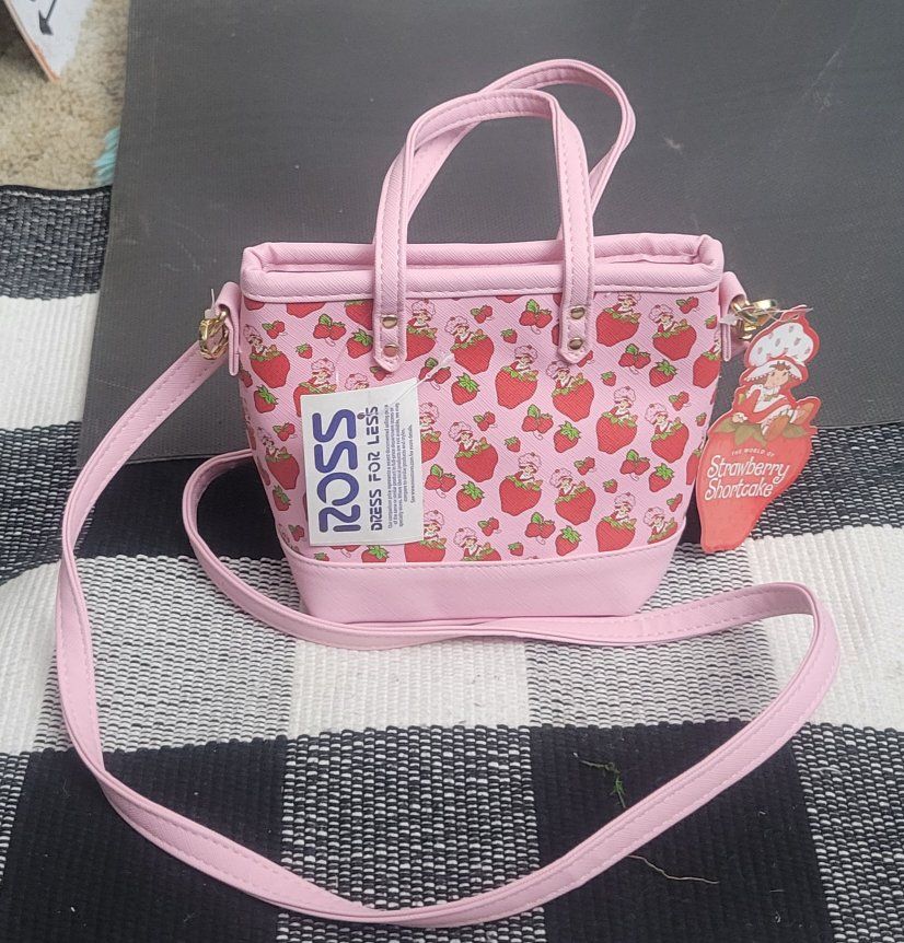Strawberry Shortcake Mini Pink Tote Crossbody Bag New With Tags