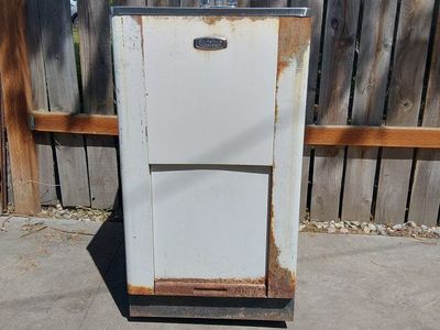 Vintage Frigidaire Washing Machine Cabinet with Sink - Rustic Industrial Decor Piece