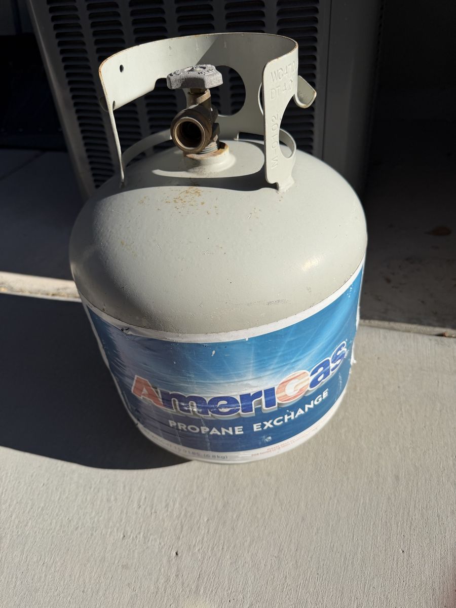20# propane tank;  FILLED, $35