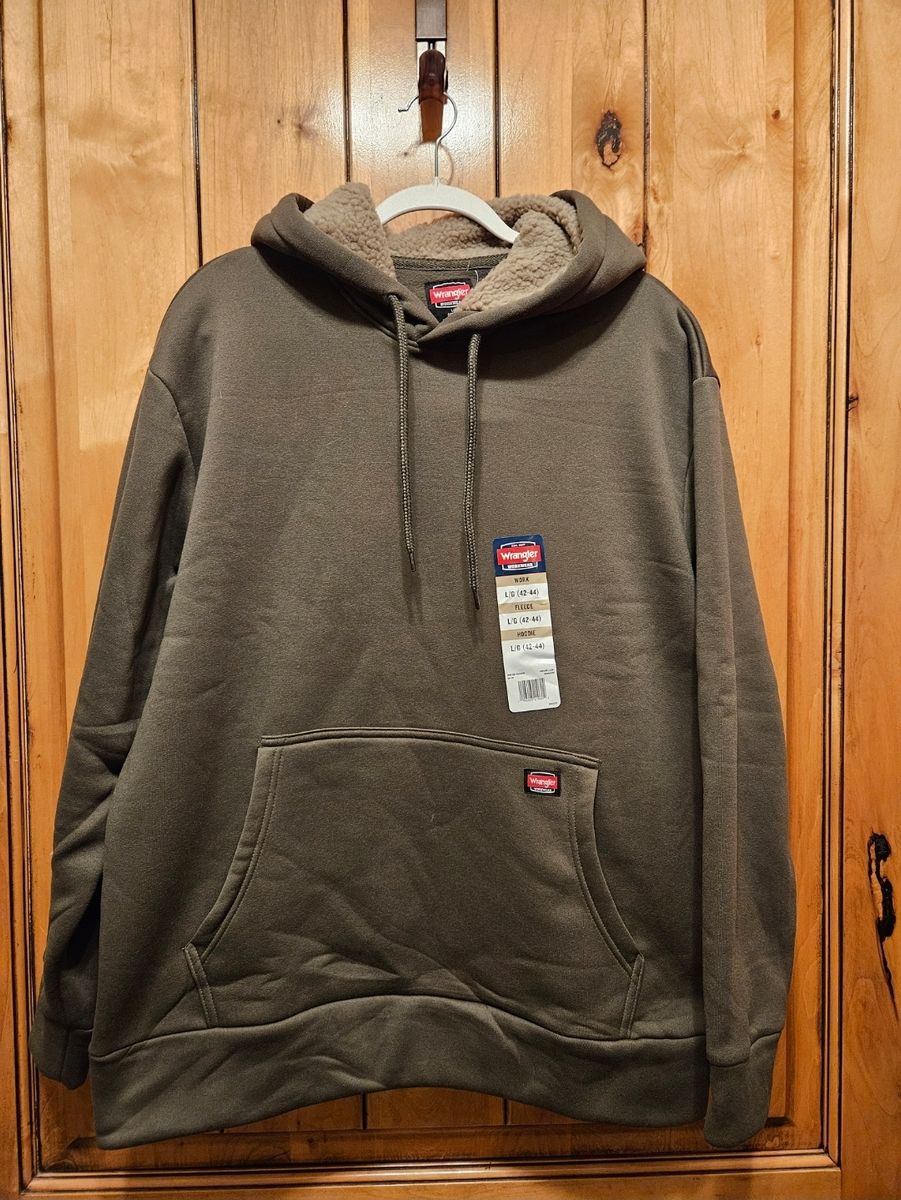 New Wrangler Workwear Fleece Hoodie Sherpa Lined L