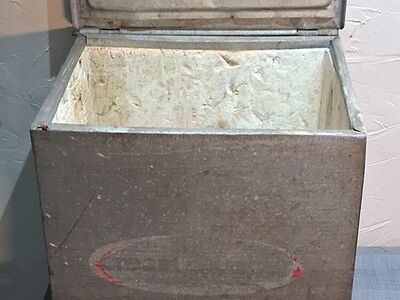 on the porch vintage insalated milk box