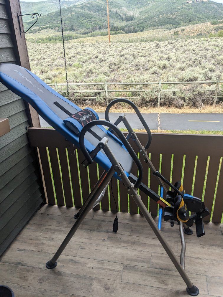 Exerpeutic Inversion Table, Blue/Grey, for Back Pain Relief & Decompression Therapy