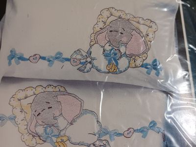Bucilla Stamped Crib Sheet /Pillowcase Set
