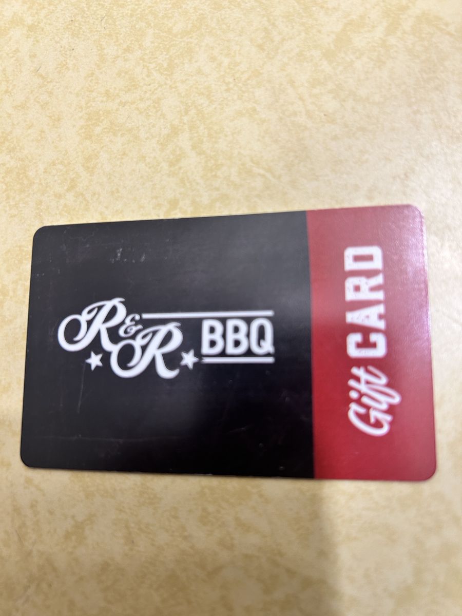 R $ R BBQ GIFT CARD. $100.