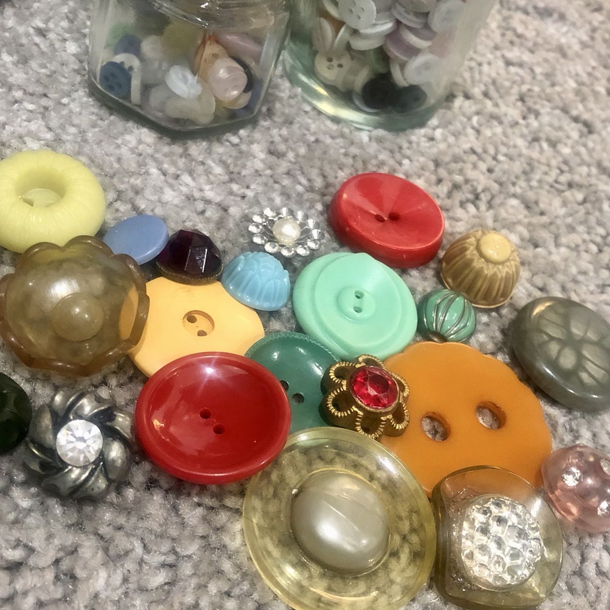 Assorted Vintage Buttons - Craft Supply Mix - Various Sizes & Colors