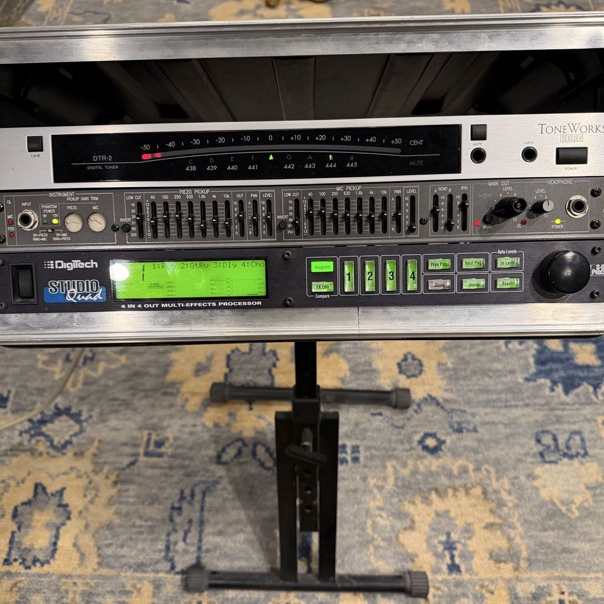 Complete Acoustic Guitar Rack Rig - DigiTech Studio Quad, Rane AP13, Korg Tuner, Boss Pedal, Cables
