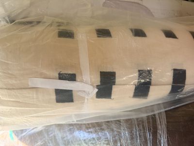 New. 50 Yards Black/White Linen Fabric