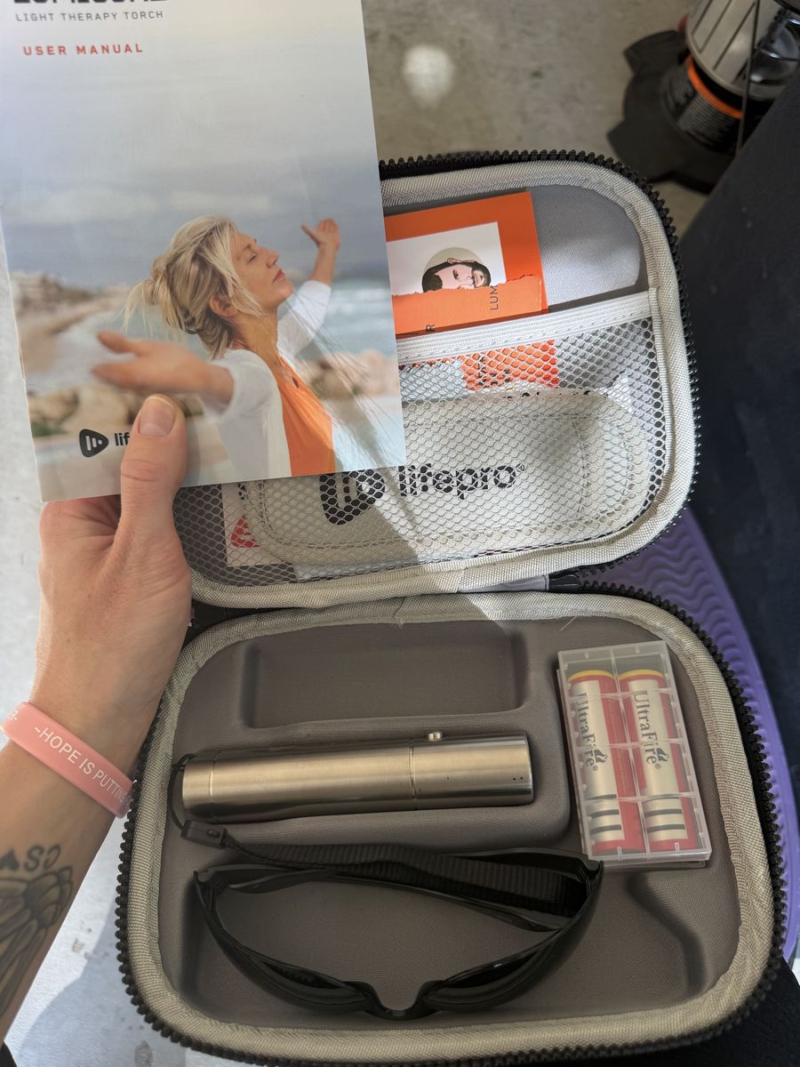 LifePro Red Light Therapy Torch Flashlight Kit - Never Used, with Extra Batteries & Glasses