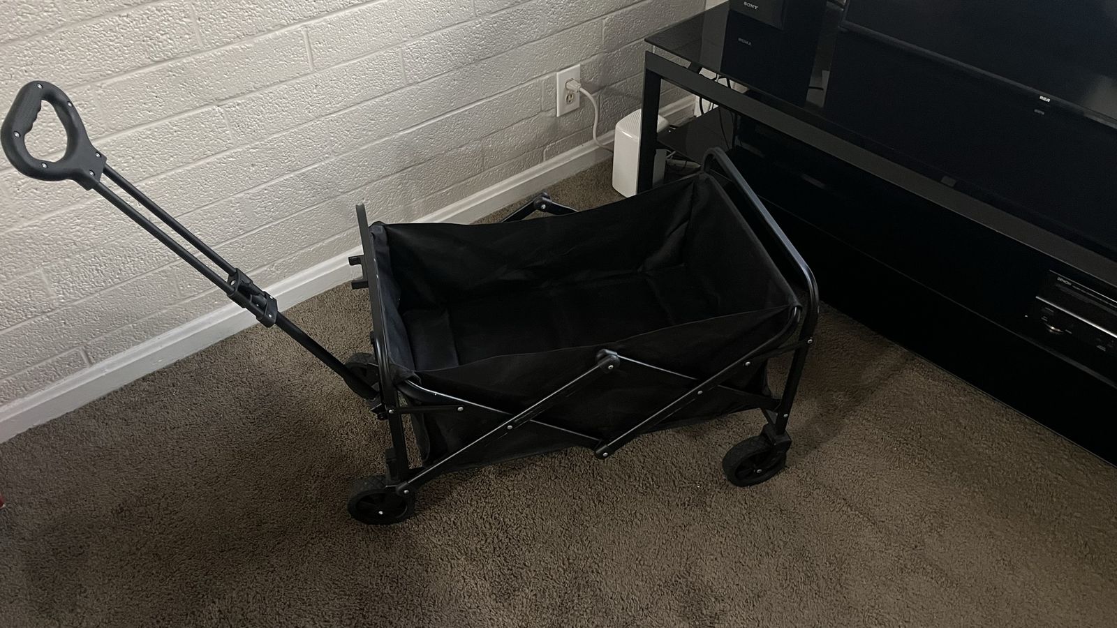 Folding Utility Wagon Cart, Heavy Duty Collapsible Outdoor Garden Beach Cart with Wheels