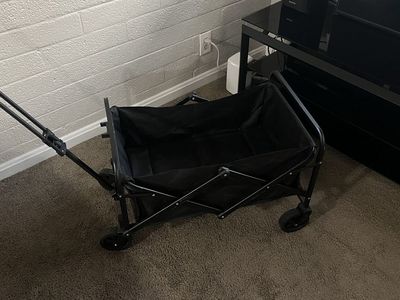 Folding Utility Wagon Cart, Heavy Duty Collapsible Outdoor Garden Beach Cart with Wheels