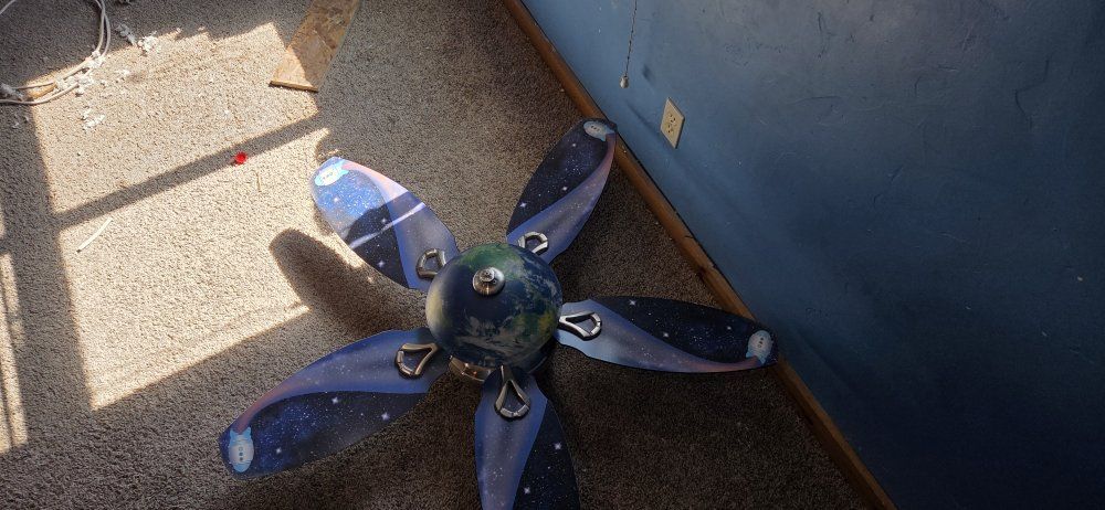 Space & Planet Earth Themed 5-Blade Ceiling Fan 48in