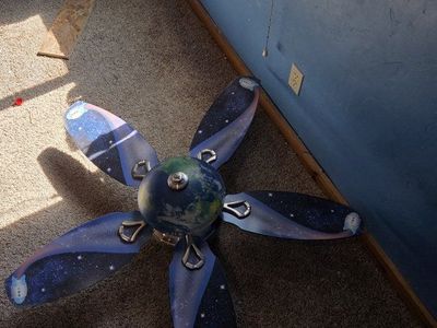 Space & Planet Earth Themed 5-Blade Ceiling Fan 48in