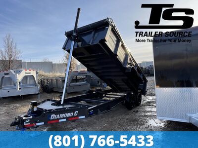 7x16 Diamond C LPT 208 Dump Trailer - 32" Sides - 18K GVWR - 18 Ply Tire Upgrade, Long Arm Tarp