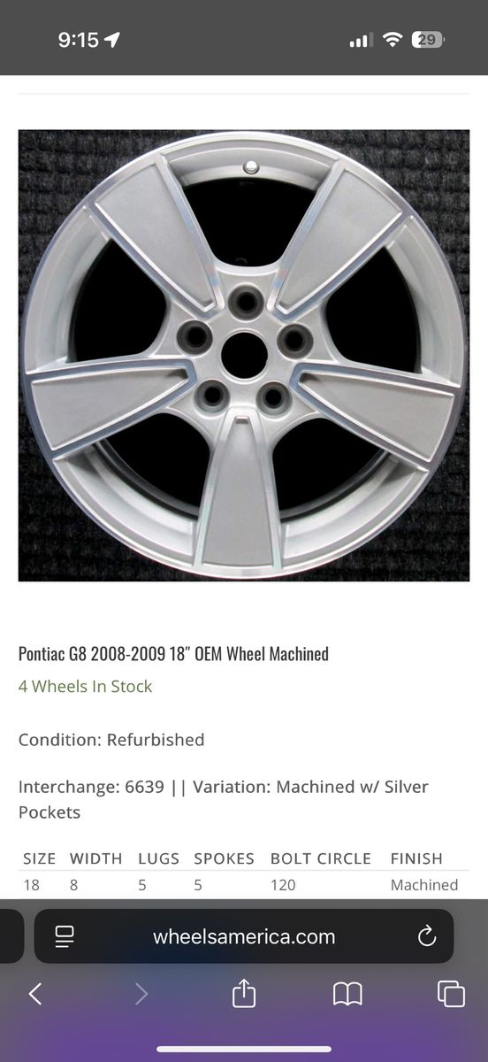 2009 Pontiac G8 GT wheels