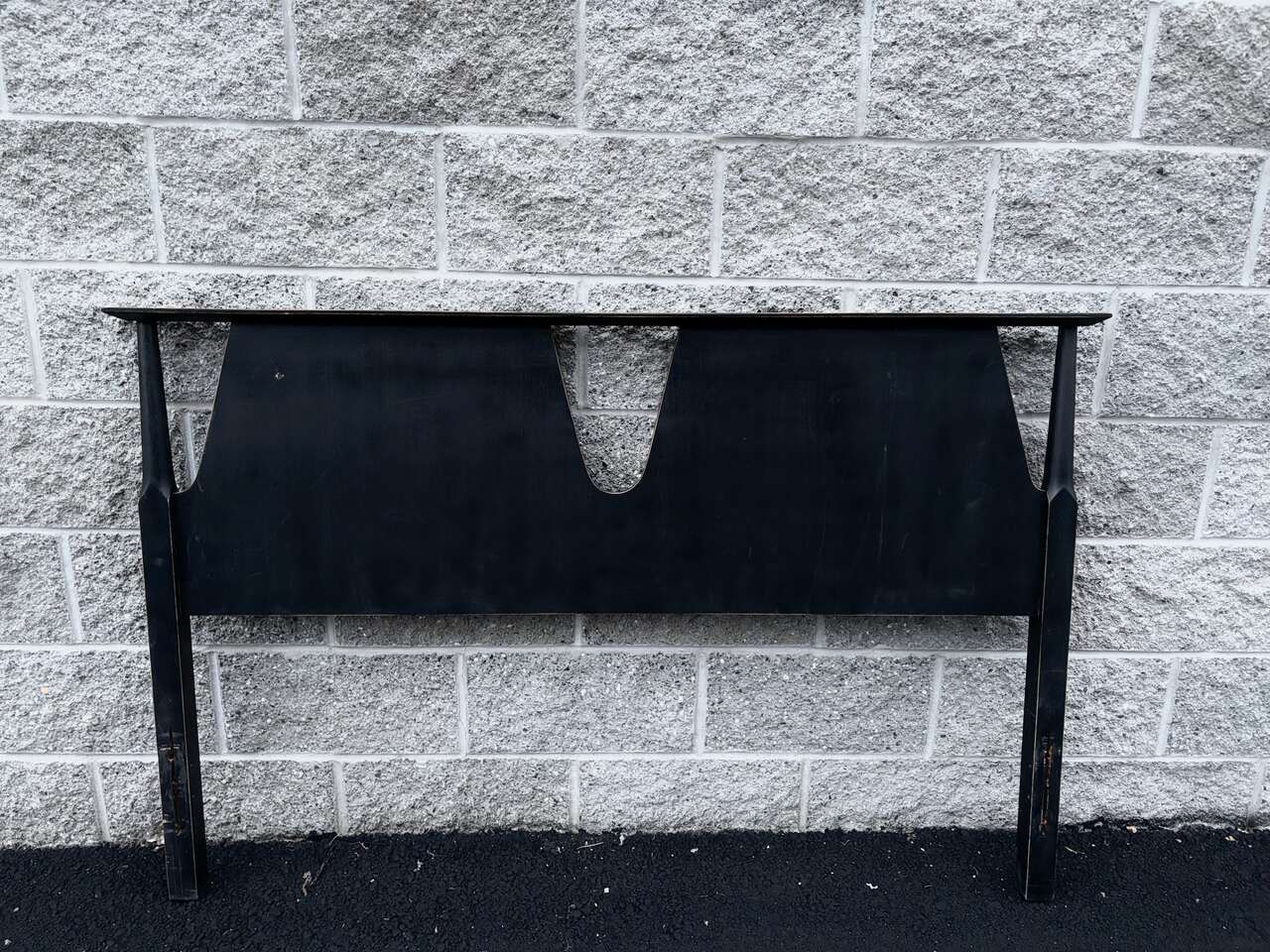 Vintage Full Size Mid Century Modern wooden headboard MCM