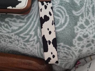 Wrangler Cow Print Zip Around Wallet with Wristlet Strap