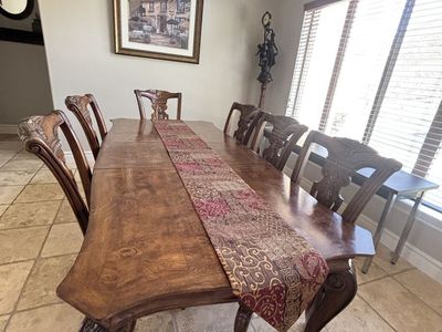 Long Dinning Room Table And 6 Wodden Chairs