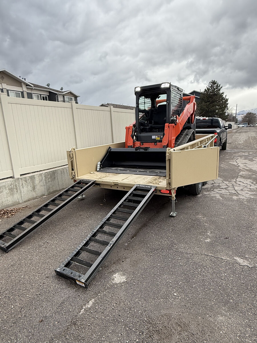 Track Skid Steer Bobcat and Dump Trailer Combo for Rent!! Large Dump combo - See description for details!