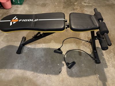 FIGOLO Adjustable Weight Bench with Resistance Bands - Versatile Home Gym Fitness Equipment
