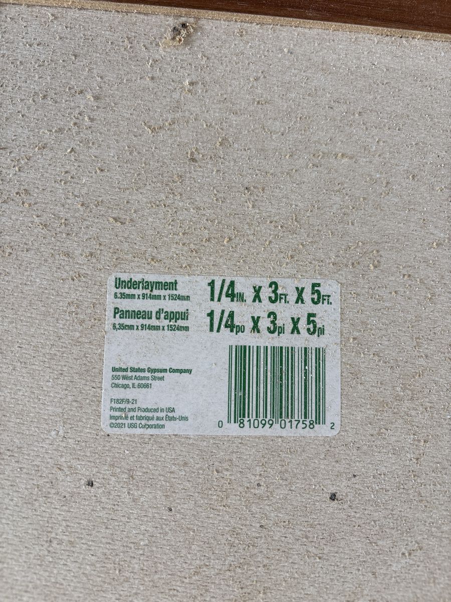 USG Fiberock Underlayment Board 1/4 in x 3 ft x 5 ft
