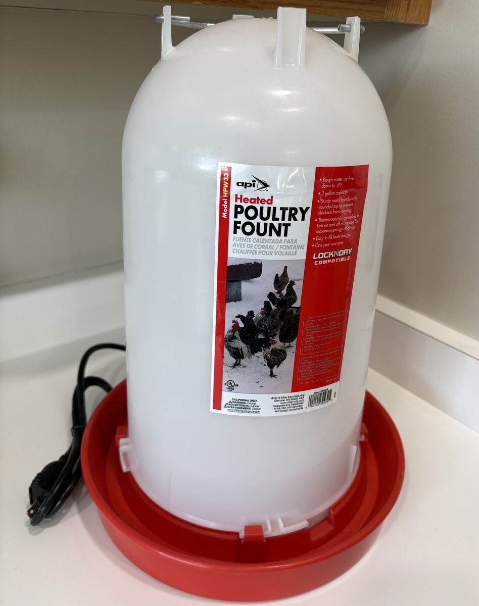 Heated 3 gallon Chicken Water