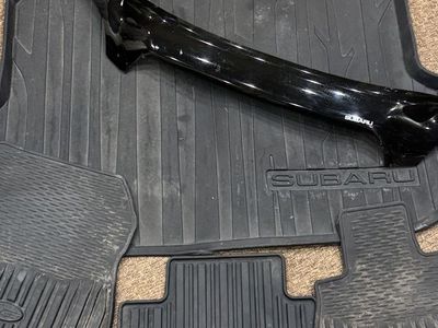 Subaru Legacy Hood Deflector and Rubber Floor Mats with Trunk Rubber Mat $60.00